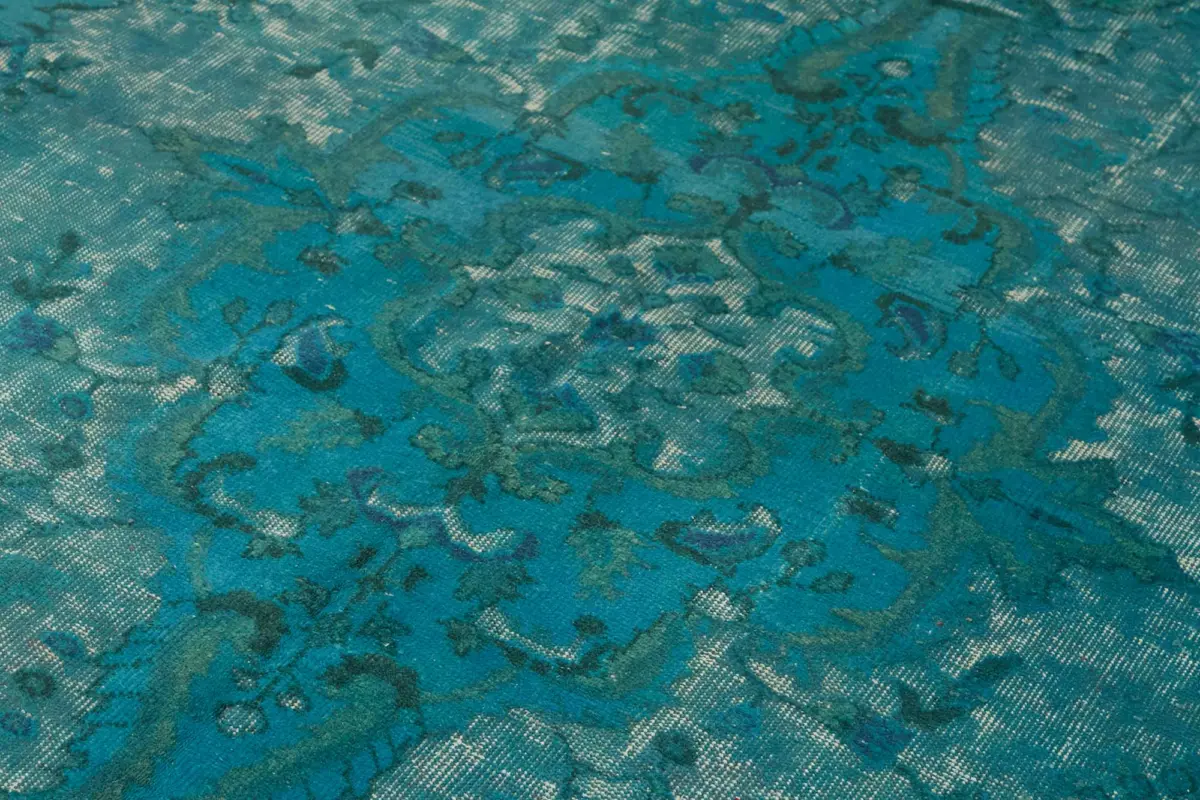 Oyma Turkuaz Pamuk Üzerine Yün El Dokuma Kilim-178x272 - Görsel 5