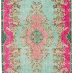 Oyma Pembe Pamuk Üzerine Yün El Dokuma Kilim-150x269