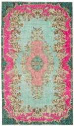 Oyma Pembe Pamuk Üzerine Yün El Dokuma Kilim-150x269