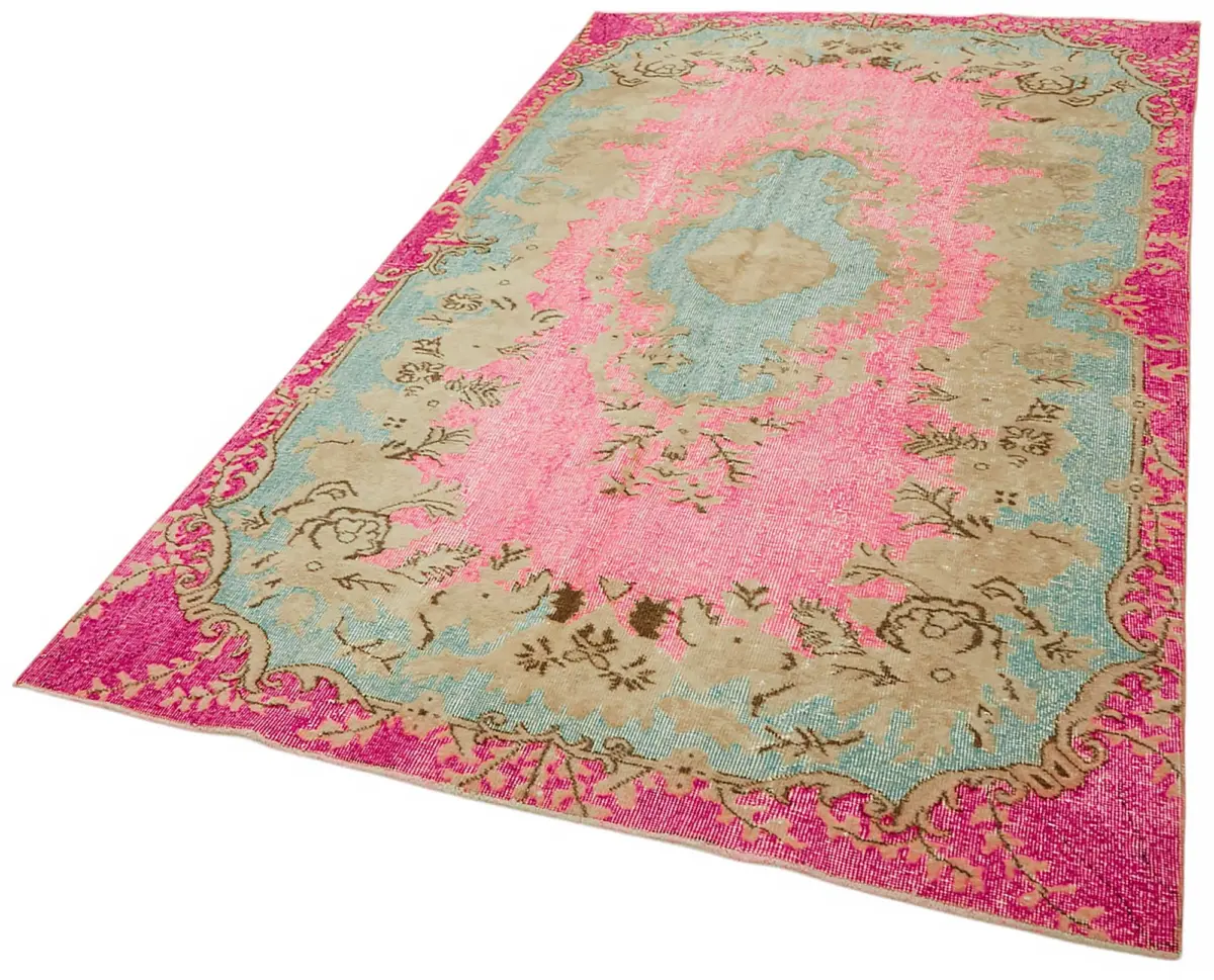Oyma Pembe Pamuk Üzerine Yün El Dokuma Kilim-162x298 - Görsel 3