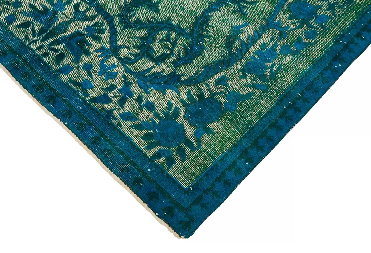 Oyma Yeşil Pamuk Üzerine Yün El Dokuma Kilim-163x271 - Görsel 4