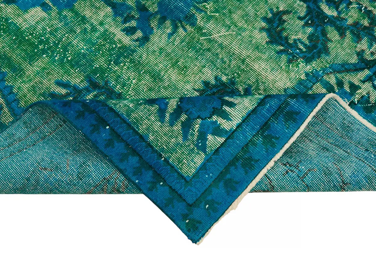 Oyma Yeşil Pamuk Üzerine Yün El Dokuma Kilim-163x271 - Görsel 6