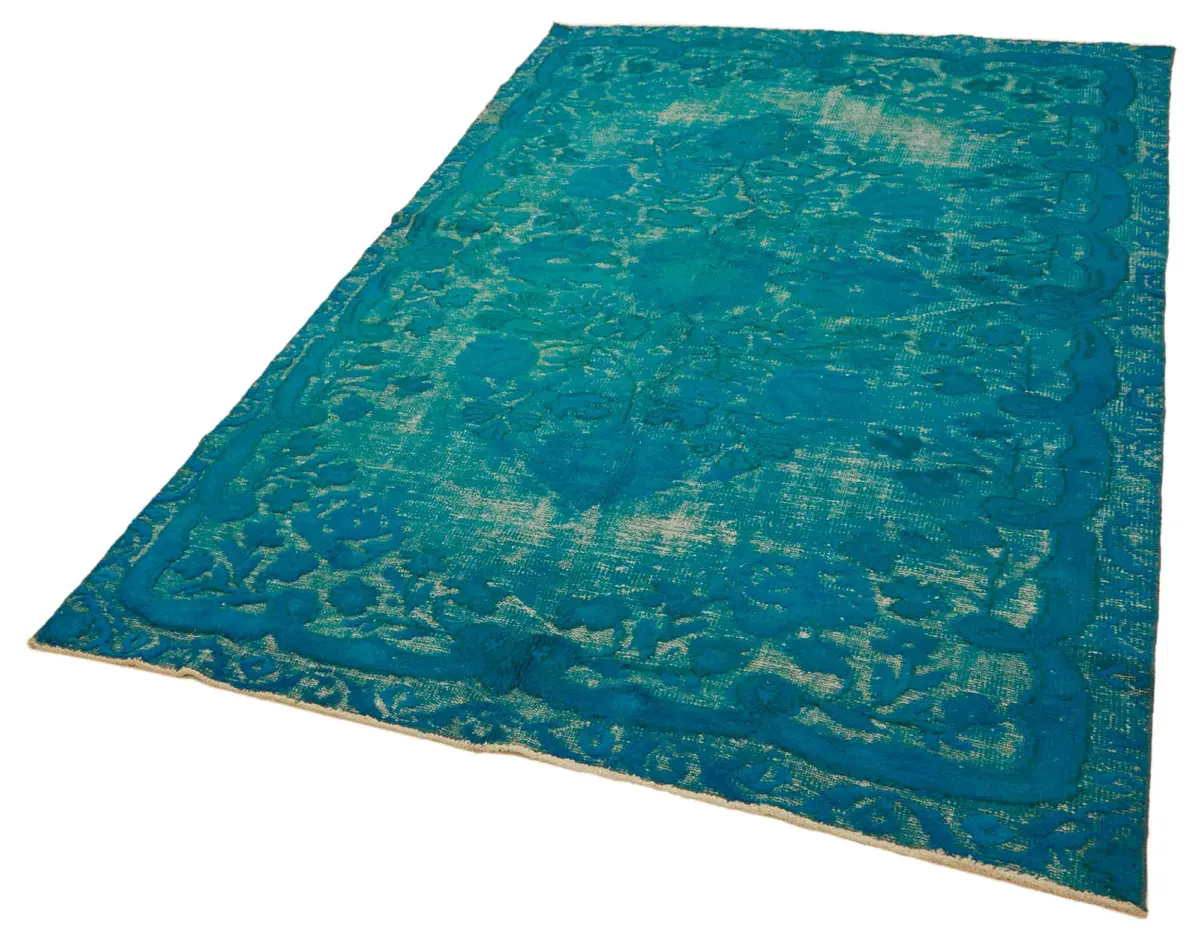 Oyma Mavi Pamuk Üzerine Yün El Dokuma Kilim-180x287 - Görsel 3