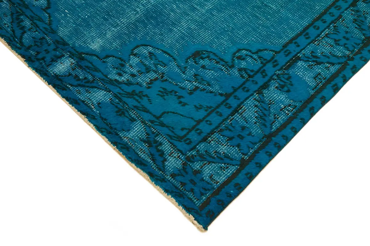 Oyma Mavi Pamuk Üzerine Yün El Dokuma Kilim-172x263 - Görsel 4