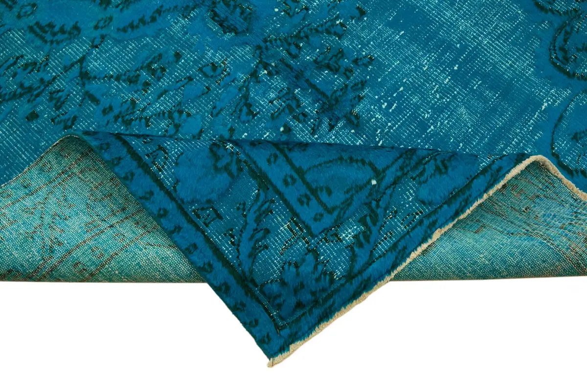 Oyma Mavi Pamuk Üzerine Yün El Dokuma Kilim-172x263 - Görsel 6