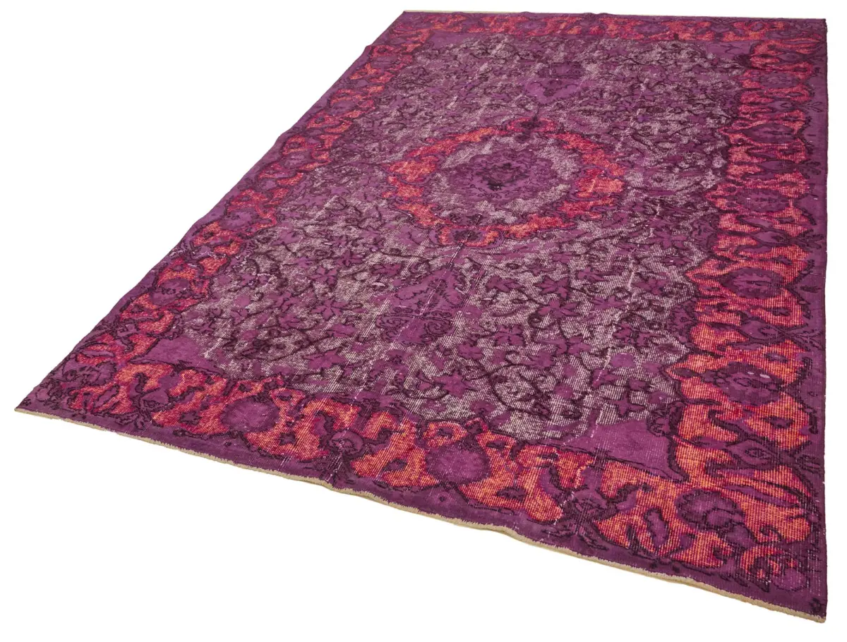 Oyma Mor Pamuk Üzerine Yün El Dokuma Kilim-195x295 - Görsel 3