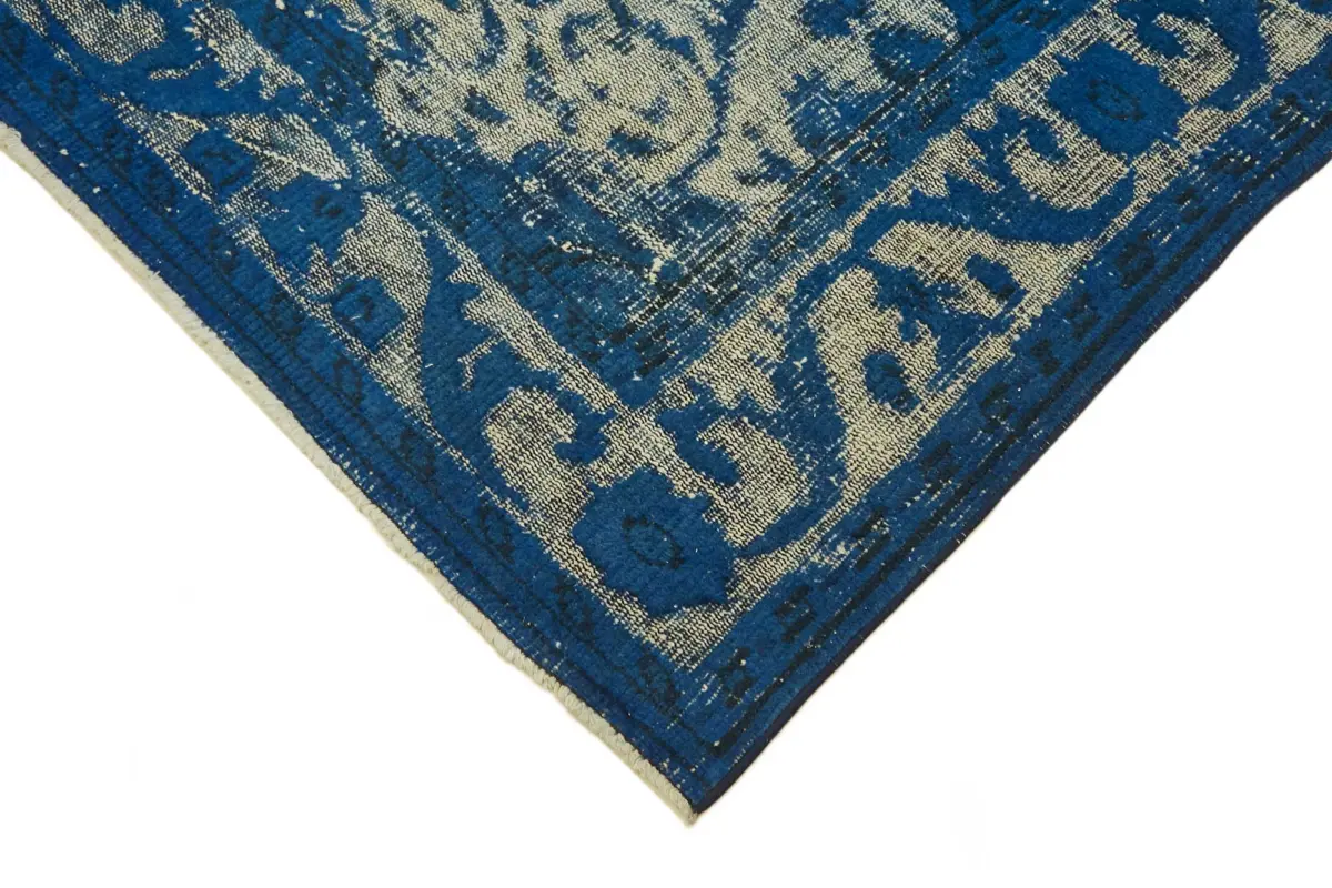 Oyma Mavi Pamuk Üzerine Yün El Dokuma Kilim-184x279 - Görsel 4