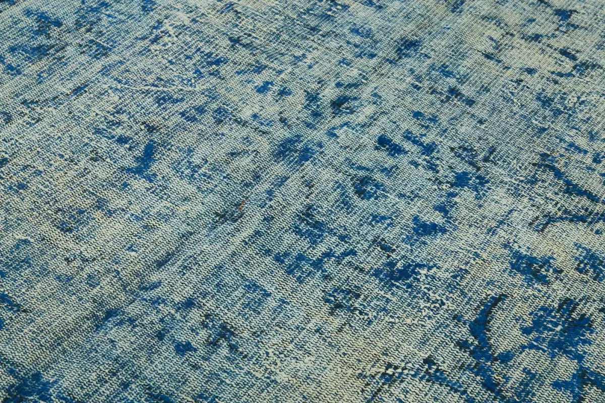 Oyma Mavi Pamuk Üzerine Yün El Dokuma Kilim-186x299 - Görsel 5