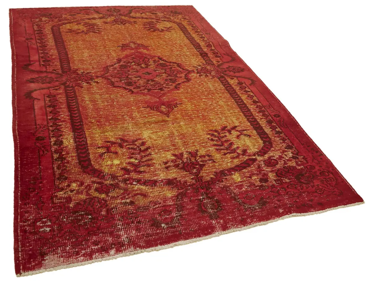Oyma Kırmızı Pamuk Üzerine Yün El Dokuma Kilim-185x293 - Görsel 2