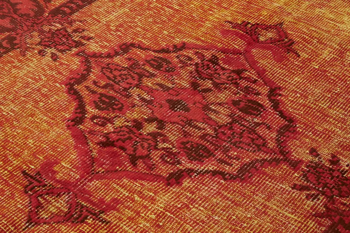 Oyma Kırmızı Pamuk Üzerine Yün El Dokuma Kilim-185x293 - Görsel 5