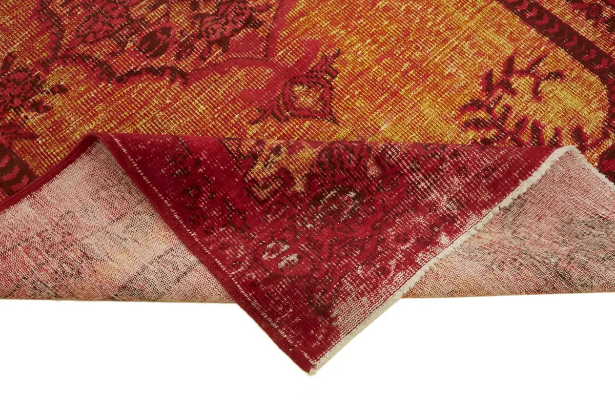 Oyma Kırmızı Pamuk Üzerine Yün El Dokuma Kilim-185x293 - Görsel 6