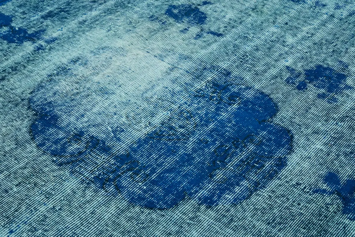 Oyma Mavi Pamuk Üzerine Yün El Dokuma Kilim-207x304 - Görsel 5