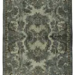 Oyma Gri Pamuk Üzerine Yün El Dokuma Kilim-166x254