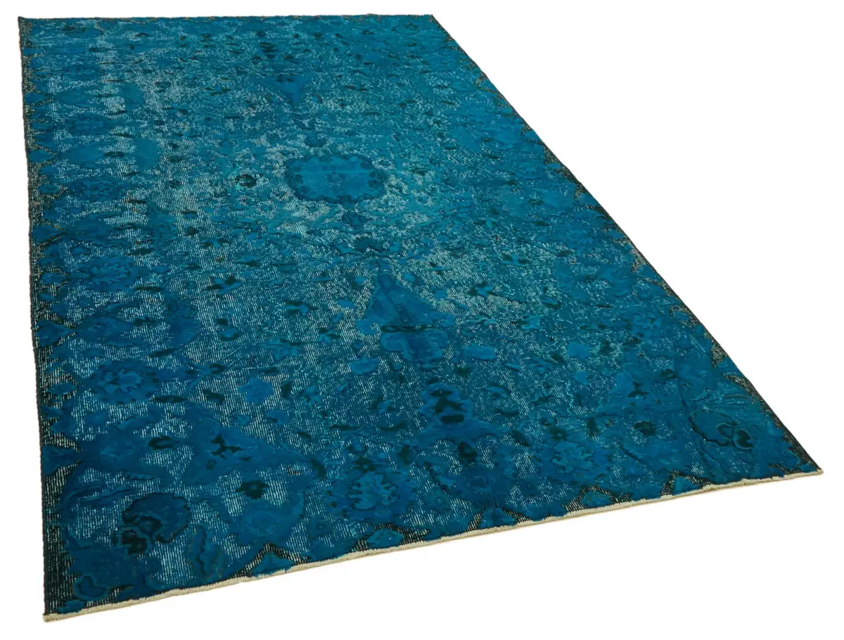 Oyma Mavi Pamuk Üzerine Yün El Dokuma Kilim-166x281 - Görsel 2