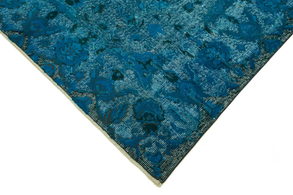 Oyma Mavi Pamuk Üzerine Yün El Dokuma Kilim-166x281 - Görsel 4