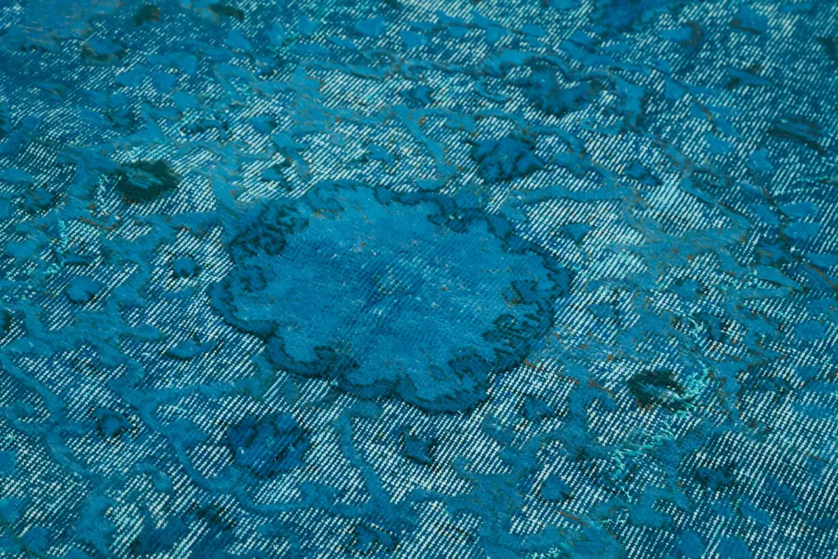 Oyma Mavi Pamuk Üzerine Yün El Dokuma Kilim-166x281 - Görsel 5