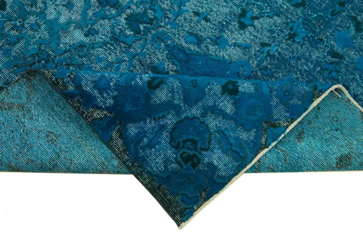 Oyma Mavi Pamuk Üzerine Yün El Dokuma Kilim-166x281 - Görsel 6