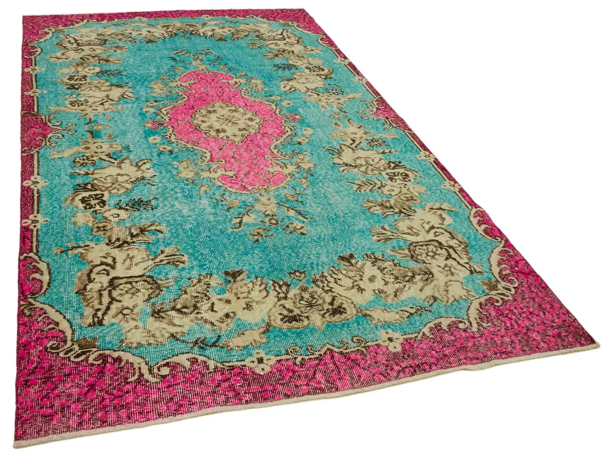 Oyma Pembe Pamuk Üzerine Yün El Dokuma Kilim-172x296 - Görsel 2