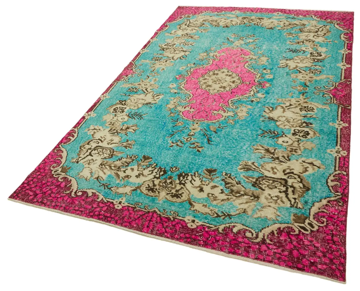 Oyma Pembe Pamuk Üzerine Yün El Dokuma Kilim-172x296 - Görsel 3