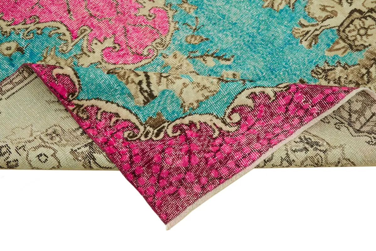 Oyma Pembe Pamuk Üzerine Yün El Dokuma Kilim-172x296 - Görsel 6