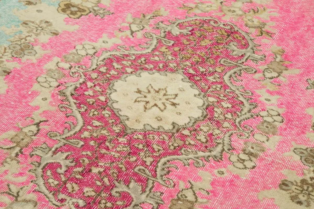 Oyma Pembe Pamuk Üzerine Yün El Dokuma Kilim-166x272 - Görsel 5