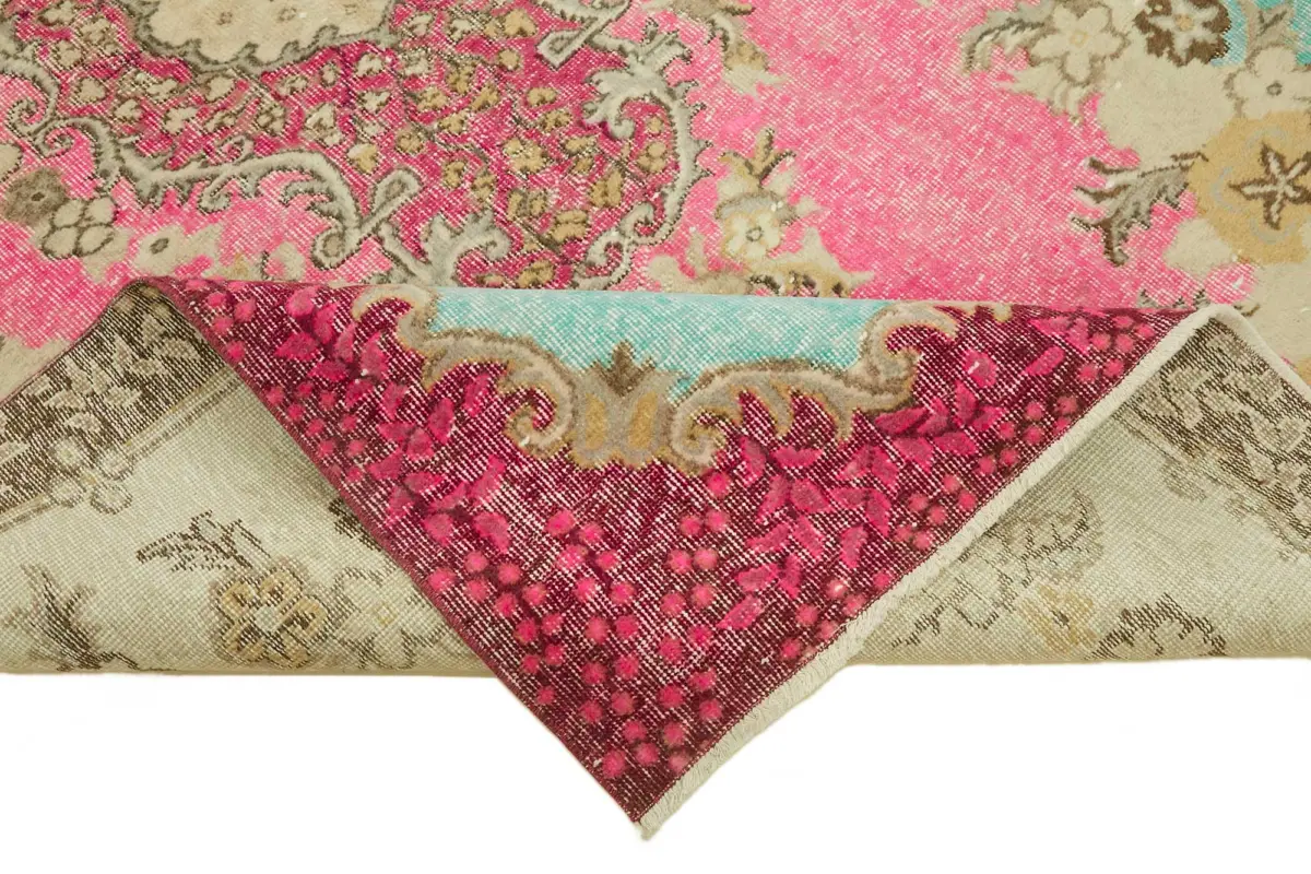 Oyma Pembe Pamuk Üzerine Yün El Dokuma Kilim-166x272 - Görsel 6