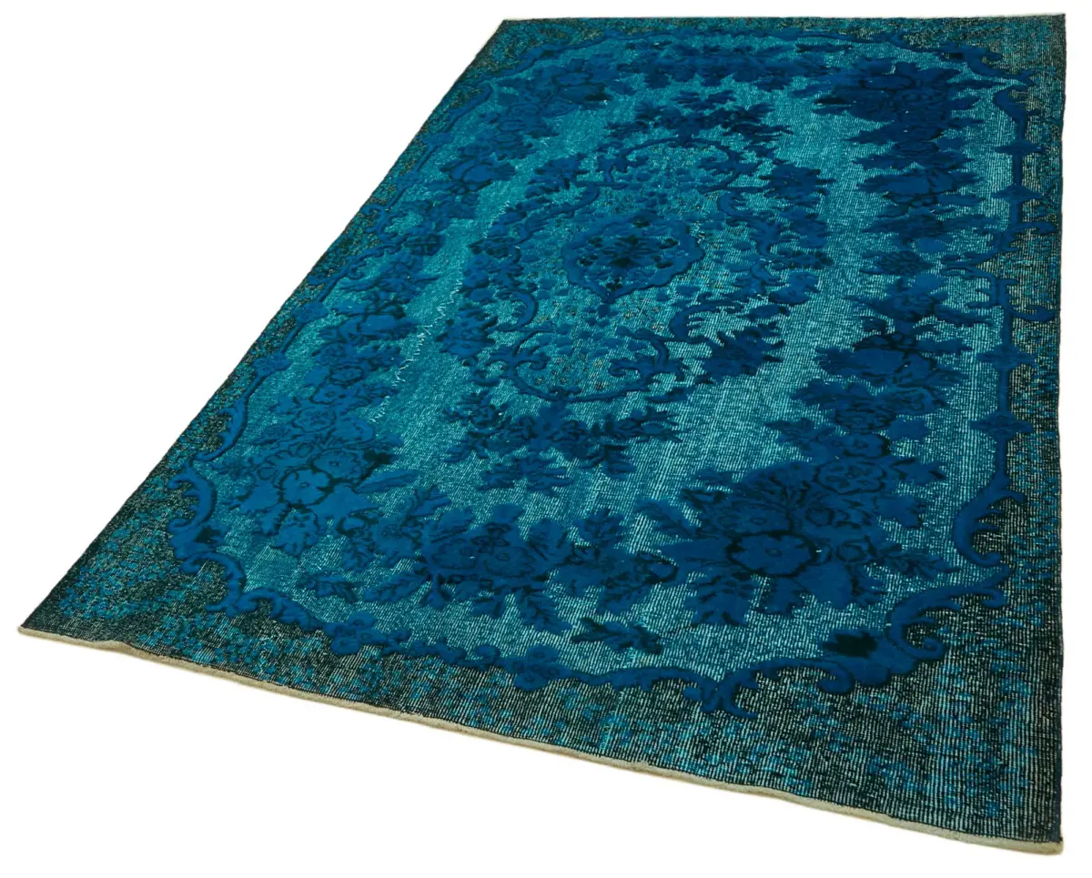 Oyma Mavi Pamuk Üzerine Yün El Dokuma Kilim-173x274 - Görsel 3