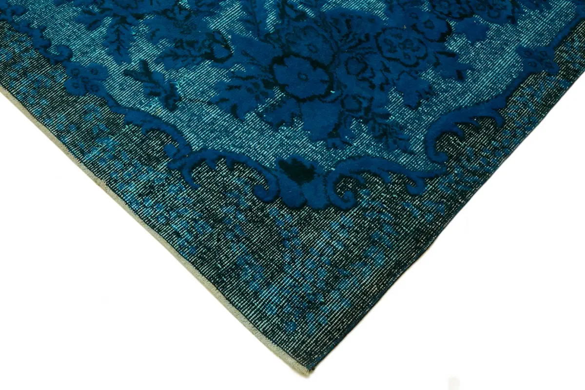 Oyma Mavi Pamuk Üzerine Yün El Dokuma Kilim-173x274 - Görsel 4