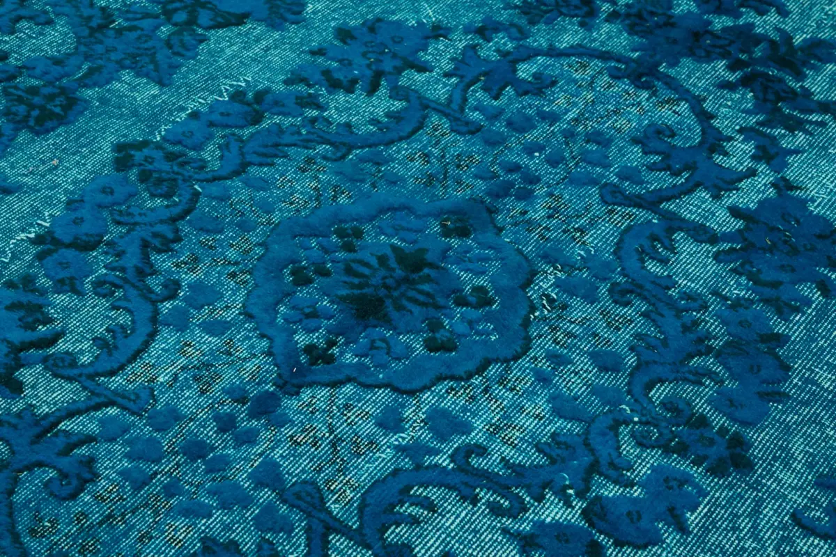 Oyma Mavi Pamuk Üzerine Yün El Dokuma Kilim-173x274 - Görsel 5