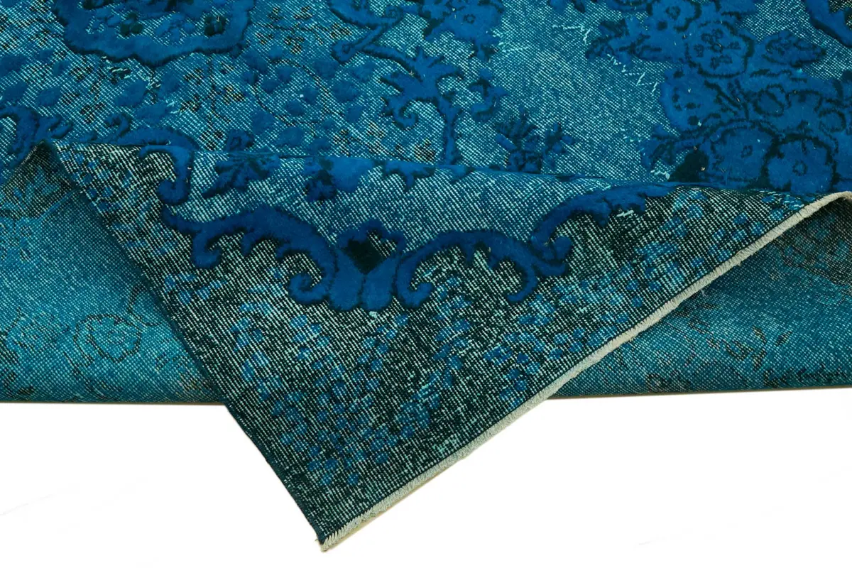 Oyma Mavi Pamuk Üzerine Yün El Dokuma Kilim-173x274 - Görsel 6