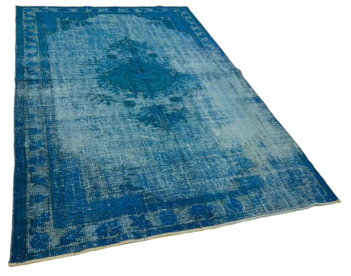 Oyma Mavi Pamuk Üzerine Yün El Dokuma Kilim-168x257 - Görsel 2