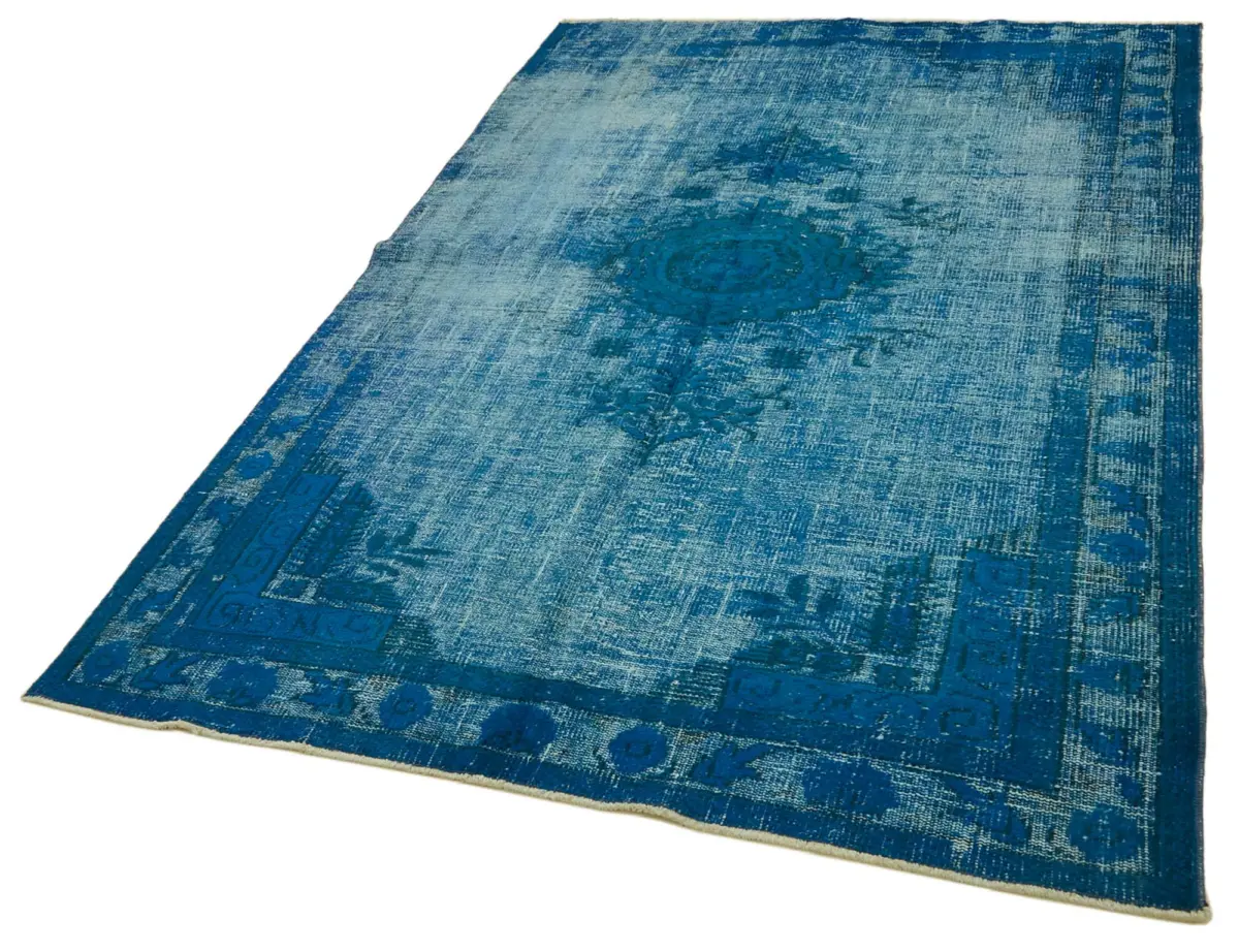 Oyma Mavi Pamuk Üzerine Yün El Dokuma Kilim-168x257 - Görsel 3