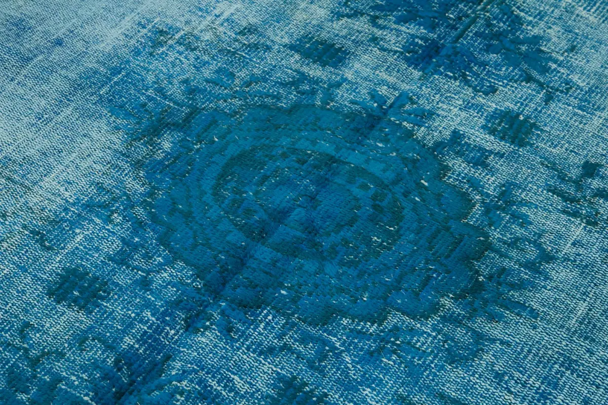 Oyma Mavi Pamuk Üzerine Yün El Dokuma Kilim-168x257 - Görsel 5