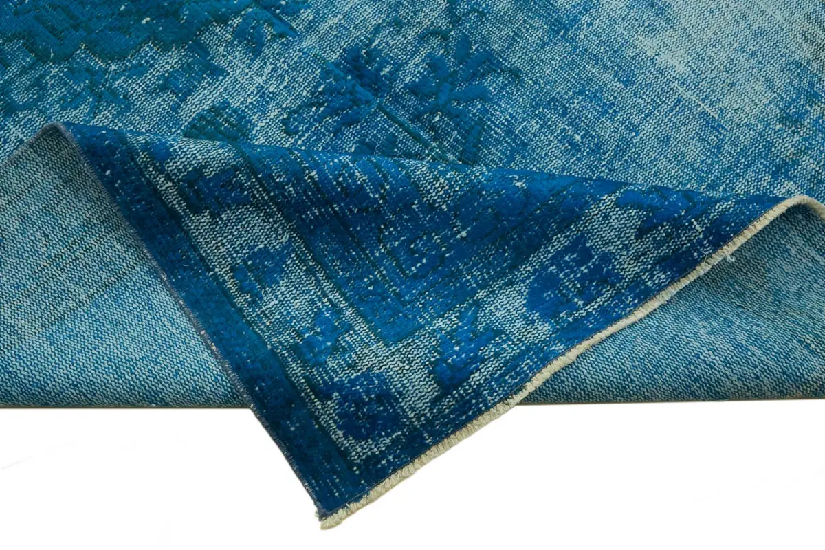 Oyma Mavi Pamuk Üzerine Yün El Dokuma Kilim-168x257 - Görsel 6