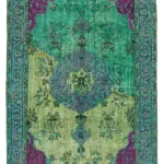 Oyma Yeşil Pamuk Üzerine Yün El Dokuma Kilim-155x265