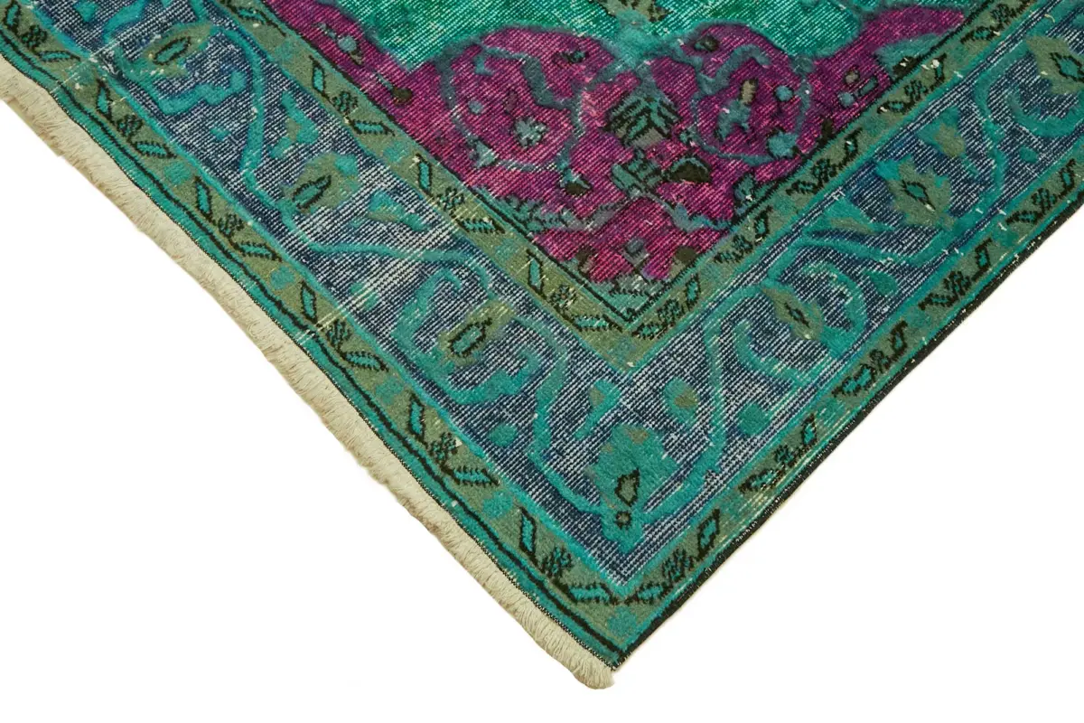 Oyma Yeşil Pamuk Üzerine Yün El Dokuma Kilim-155x265 - Görsel 4
