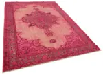 Oyma Pembe Pamuk Üzerine Yün El Dokuma Kilim-205x310 - Görsel 2