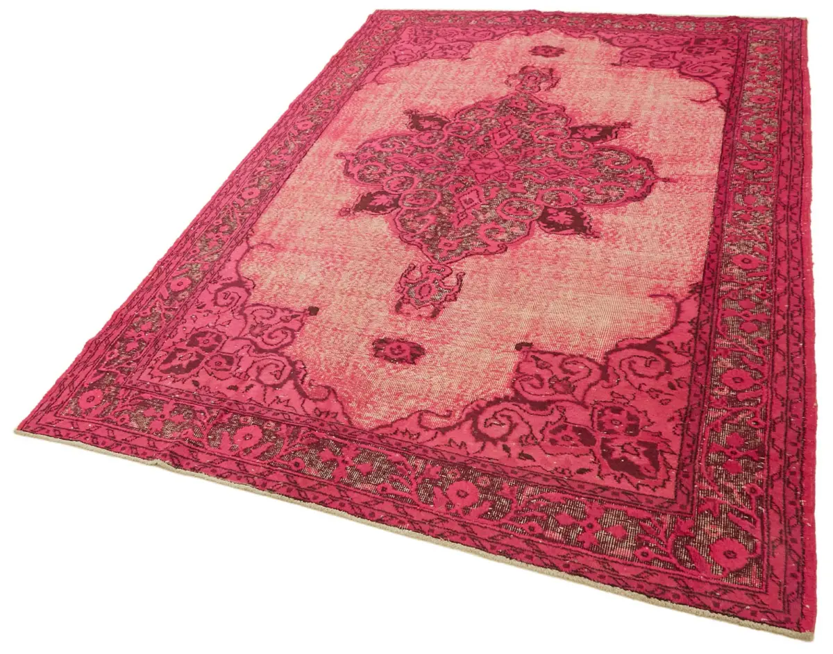Oyma Pembe Pamuk Üzerine Yün El Dokuma Kilim-205x310 - Görsel 3