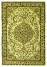 Oyma Yeşil Pamuk Üzerine Yün El Dokuma Kilim-200x290