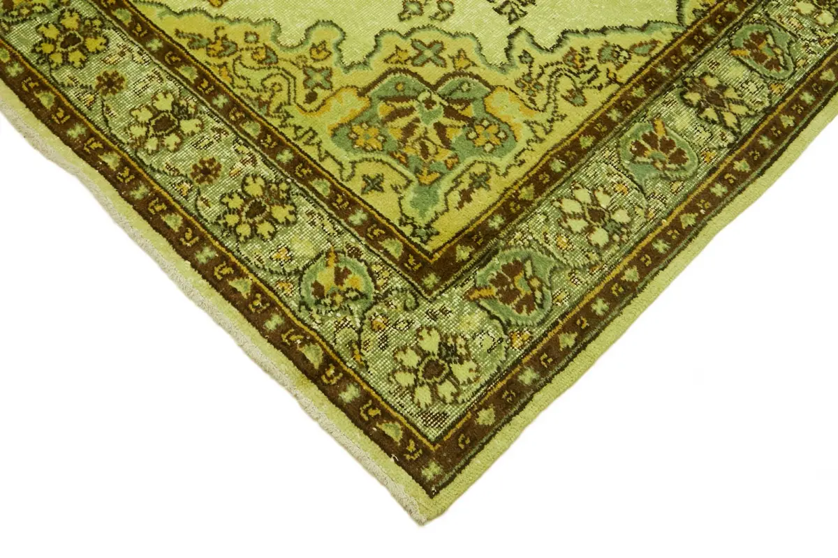 Oyma Yeşil Pamuk Üzerine Yün El Dokuma Kilim-200x290 - Görsel 4