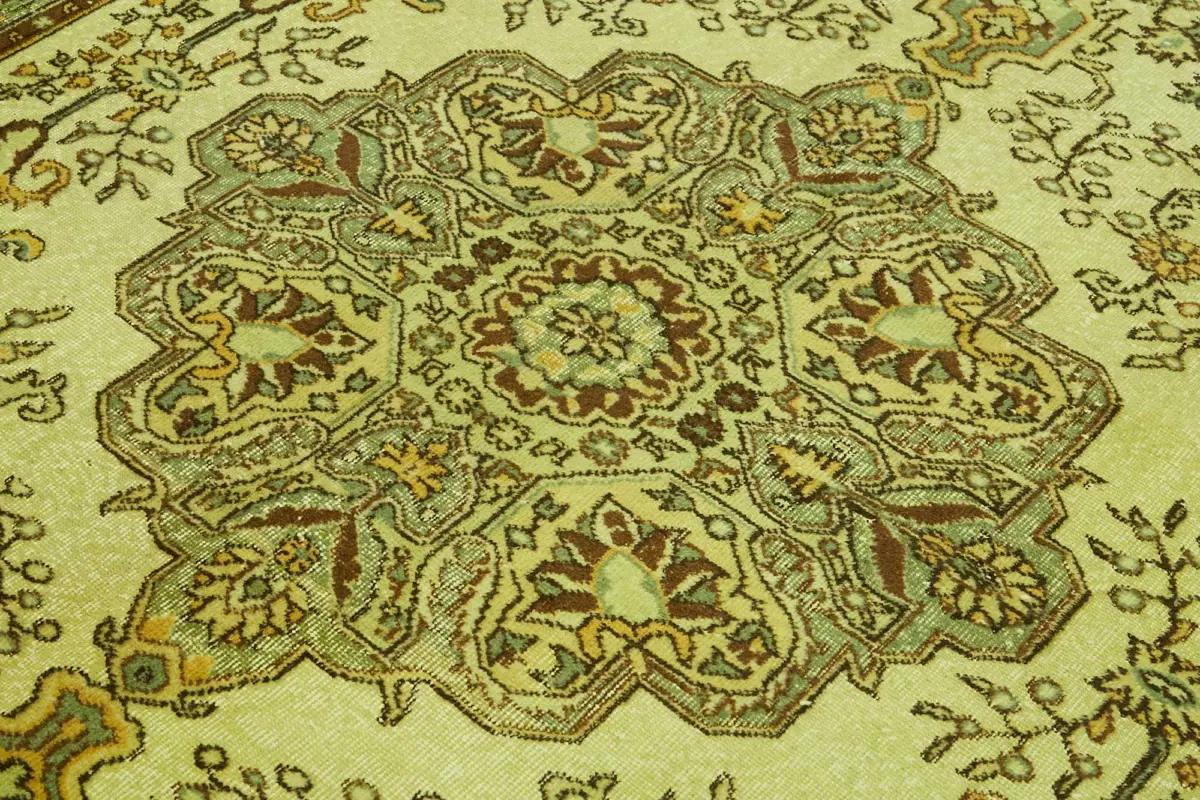 Oyma Yeşil Pamuk Üzerine Yün El Dokuma Kilim-200x290 - Görsel 5