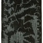 Oyma Siyah Pamuk Üzerine Yün El Dokuma Kilim-205x315