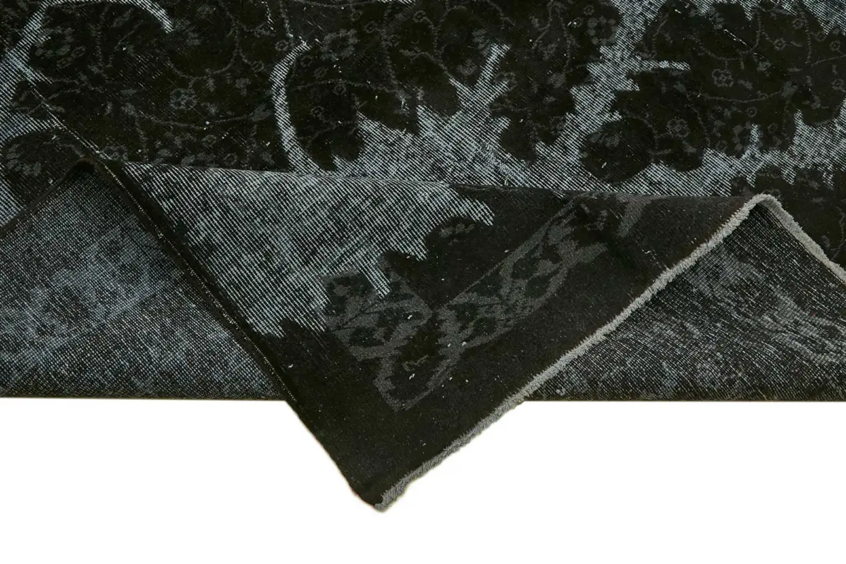 Oyma Siyah Pamuk Üzerine Yün El Dokuma Kilim-205x315 - Görsel 6