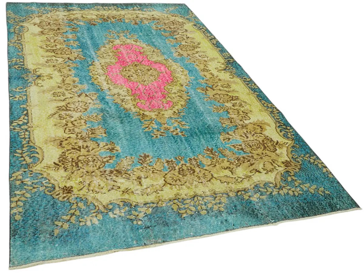 Oyma Mavi Pamuk Üzerine Yün El Dokuma Kilim-166x287 - Görsel 2