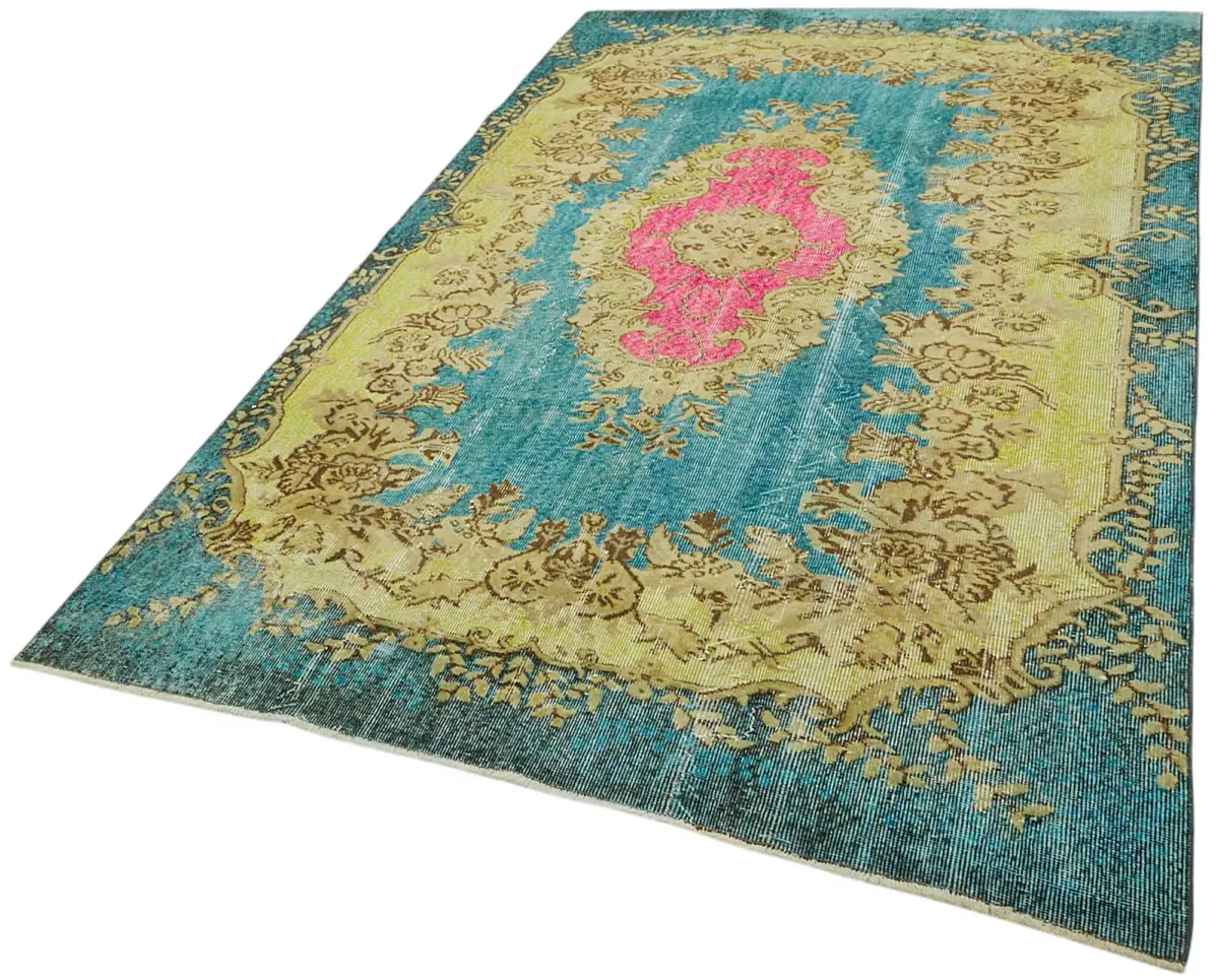 Oyma Mavi Pamuk Üzerine Yün El Dokuma Kilim-166x287 - Görsel 3