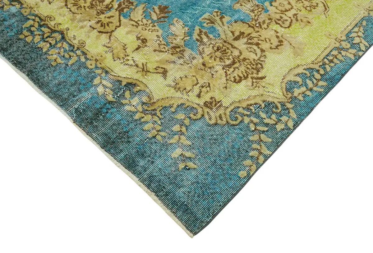 Oyma Mavi Pamuk Üzerine Yün El Dokuma Kilim-166x287 - Görsel 4