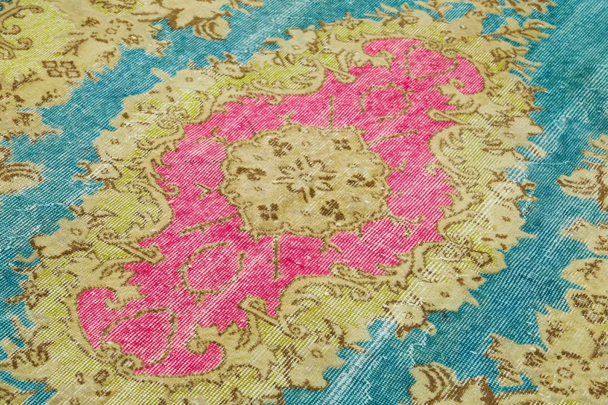 Oyma Mavi Pamuk Üzerine Yün El Dokuma Kilim-166x287 - Görsel 5