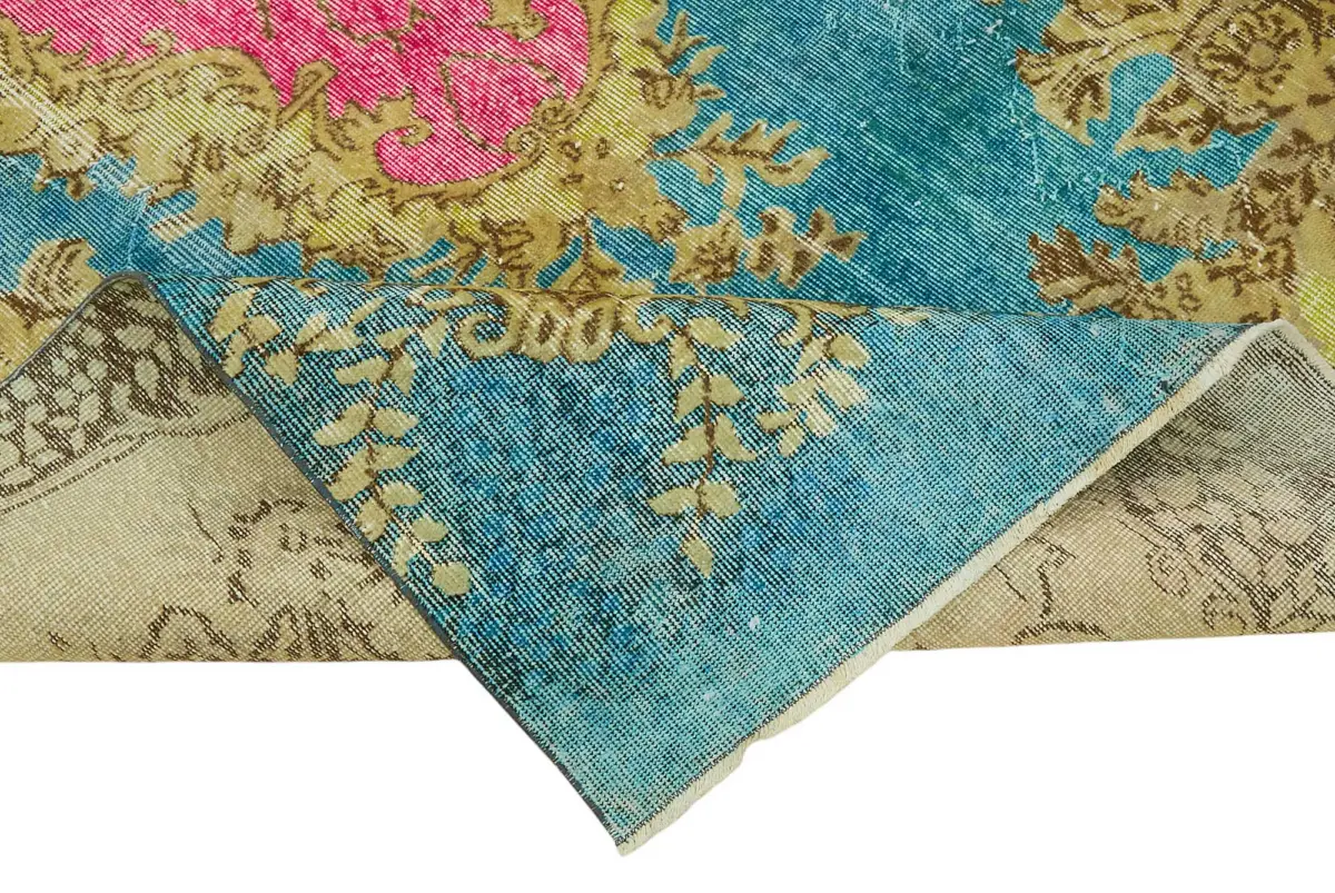 Oyma Mavi Pamuk Üzerine Yün El Dokuma Kilim-166x287 - Görsel 6