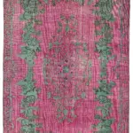 Oyma Pembe Pamuk Üzerine Yün El Dokuma Kilim-183x280