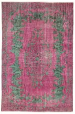 Oyma Pembe Pamuk Üzerine Yün El Dokuma Kilim-183x280